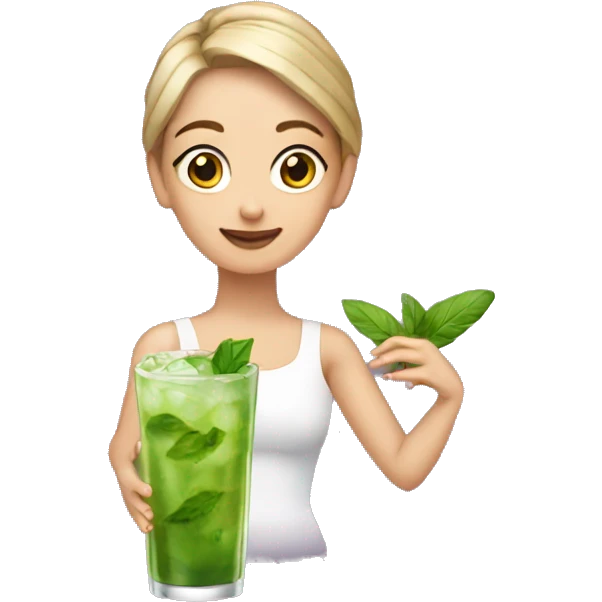 una bailarina con mojito en mano emoji