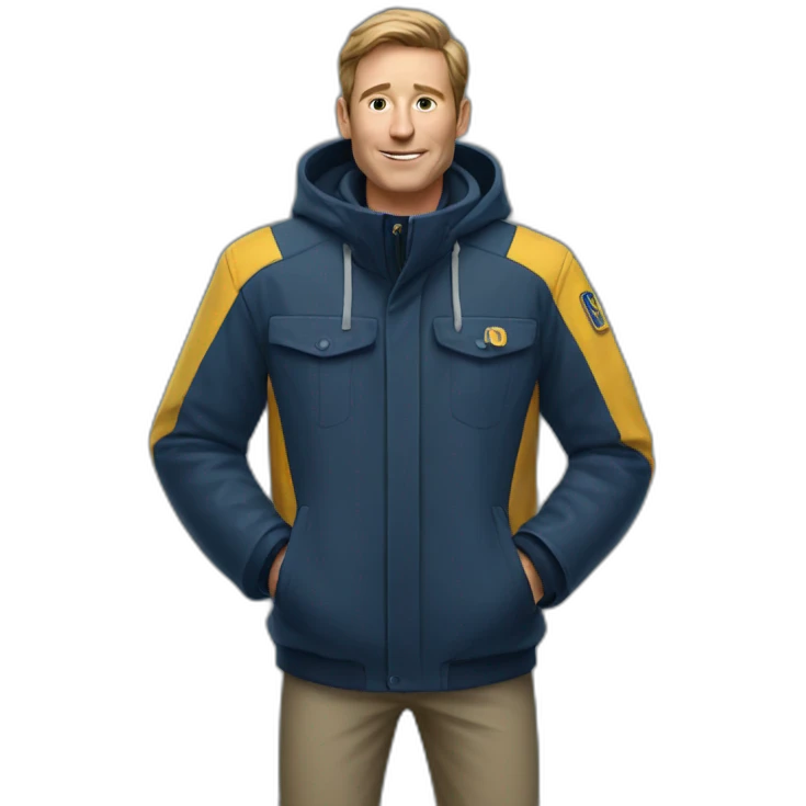 person with newmont jacket emoji
