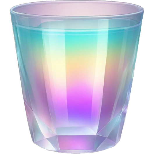 Sparkly glossy Pastel iridescent glass crystal glass cup emoji