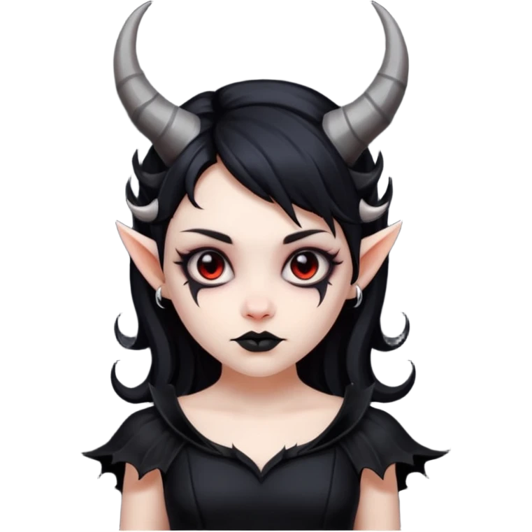 girl with evil horns and black dress emoji