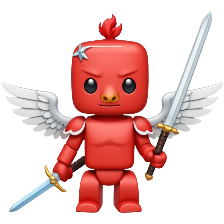 A blocky red creature with white wings  emoji