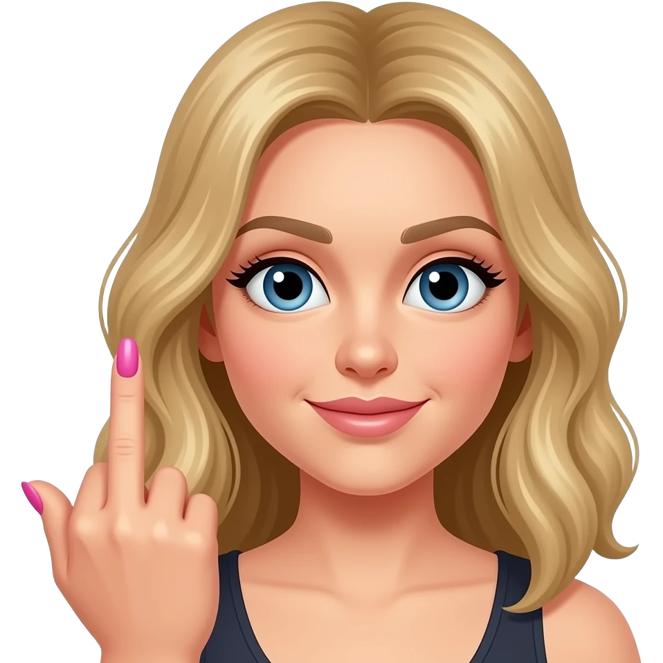 emoji with middle finger gesture with long pink nails emoji