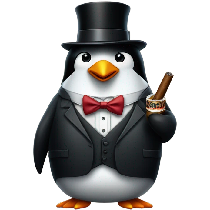 Penguin gangster emoji