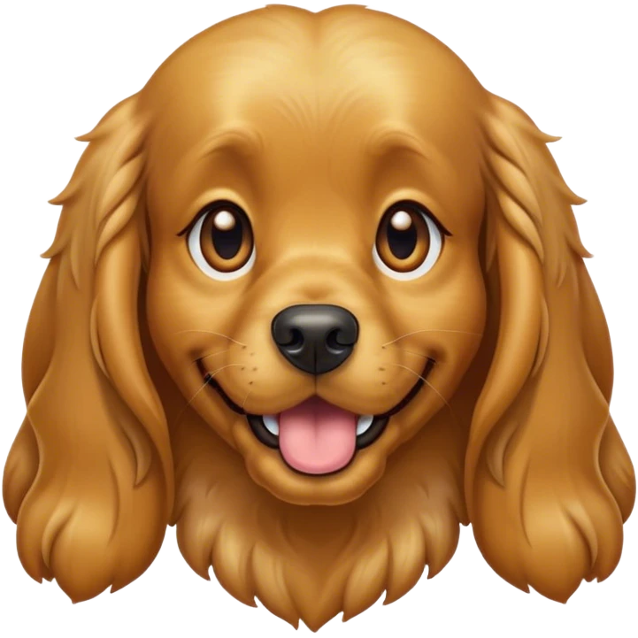 Cinematic Comical Gold Cocker Spaniel Portrait Emoji, Head tilted dramatically with an exaggeratedly amused expression, featuring a glossy golden coat with a natural bounce, wide, expressive brown eyes filled with playful disbelief, Simplified yet hilariously expressive features, highly detailed, glowing with a slightly sassy glow, high shine, dramatic yet playful, stylized with an air of cheeky charm, bright and endearing, soft glowing outline, capturing the essence of a spirited and over-the-top companion, so meme-worthy it feels like it could side-eye its way into internet fame instantly! emoji