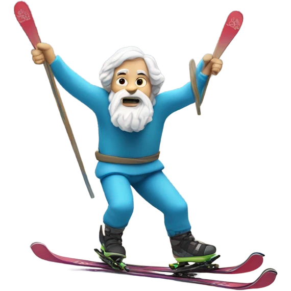 Socrates on mountain skis  emoji