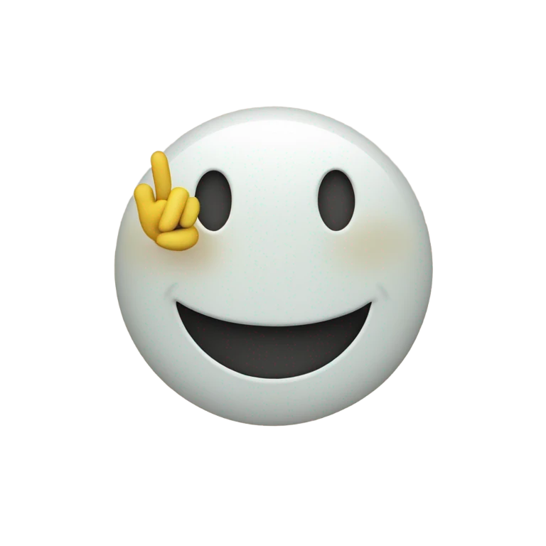 Smiley face making peace sign emoji