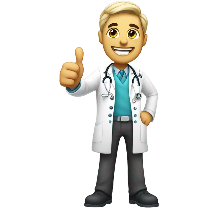 The doctor gives a thumbs up emoji