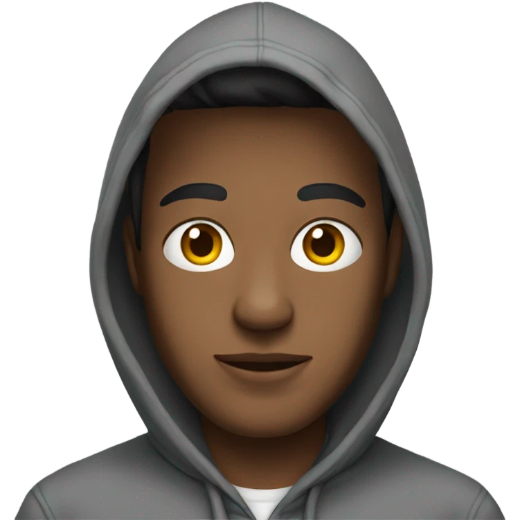 gray hoodie wearing a hoodie emoji