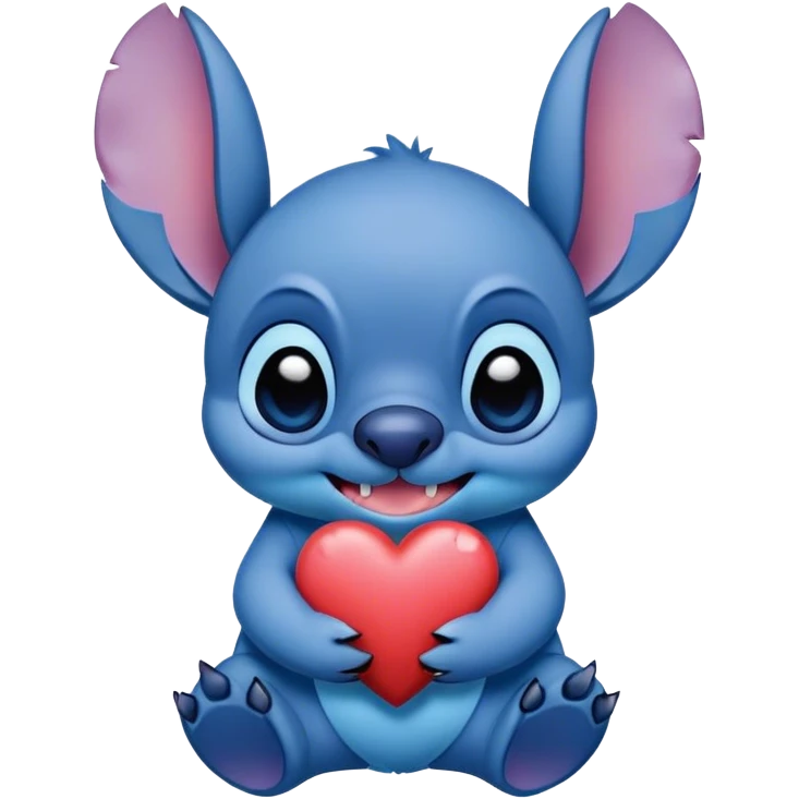 stitch holding a heart  emoji