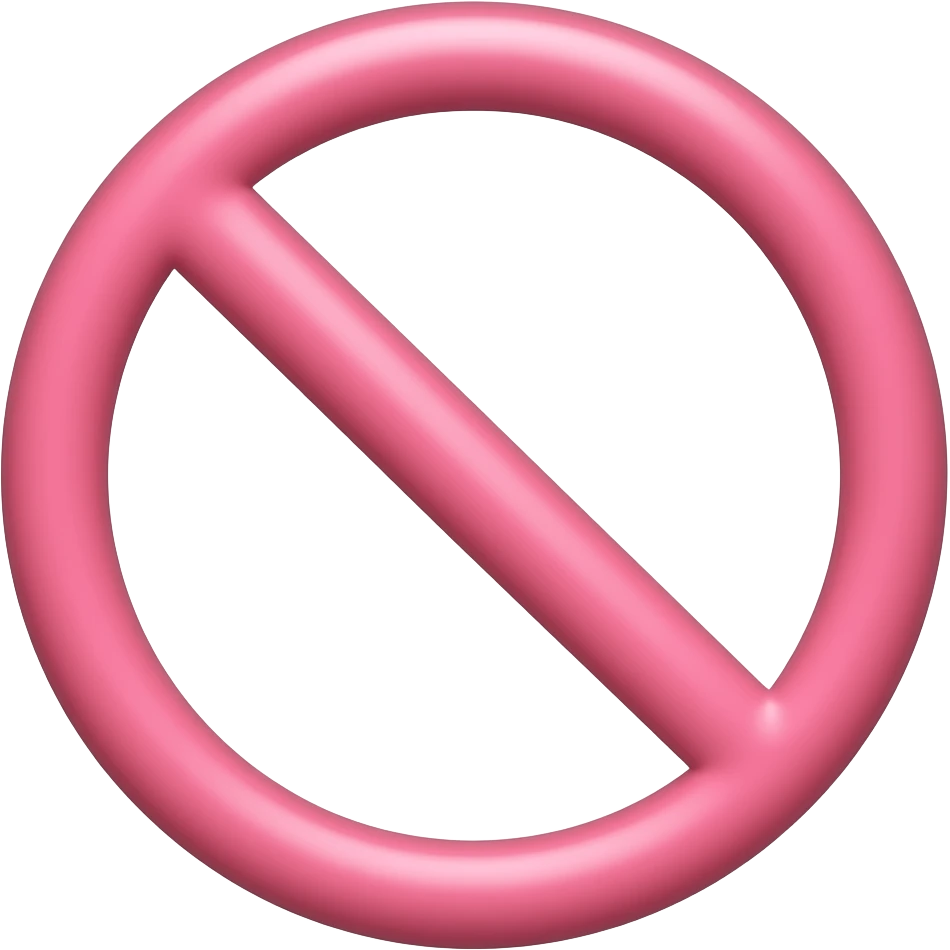 light pink version of the prohibited or "no entry" sign emoji (🚫) emoji