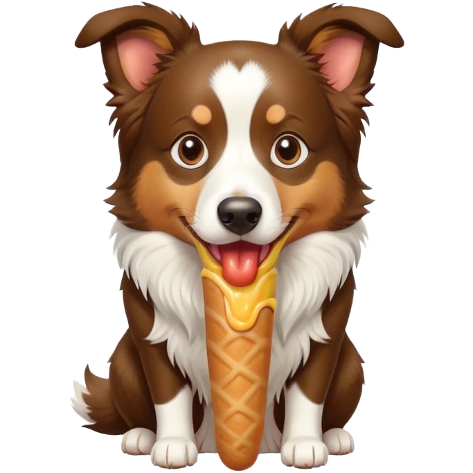 Border Collie with a corn dog  emoji
