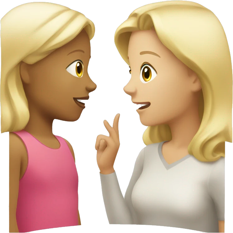 blonde women talking with blonde child  emoji