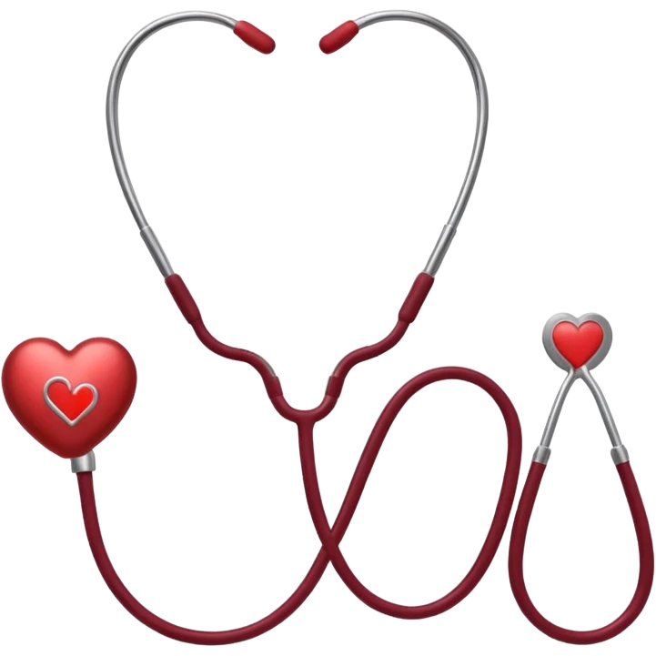 Stethoscope heart with heartbeat Burgundy emoji