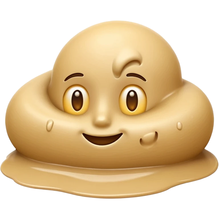 3D iPhone style emoji of wet sand, smooth and slightly shiny texture, clumped together, natural beige color, isolated on white background, soft shadows, high detail, playful and cute. emoji