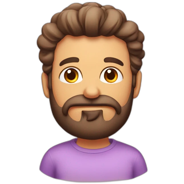hombre pelo canoso con barba comiendo pastel emoji
