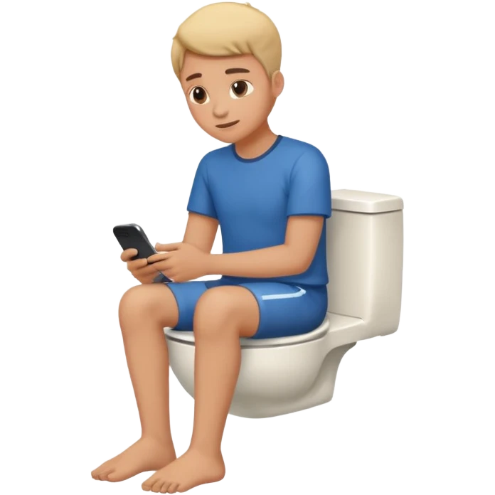 sitting on toliet on phone emoji