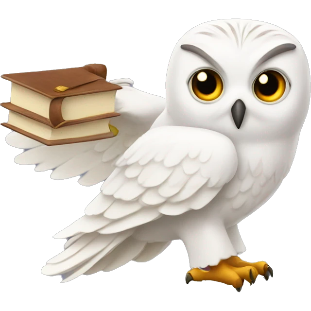 White owl carrying hogwarts letter emoji