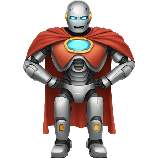 robot with super power wearing cape emoji