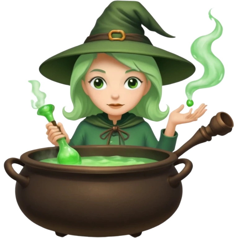green witch cooking potion emoji