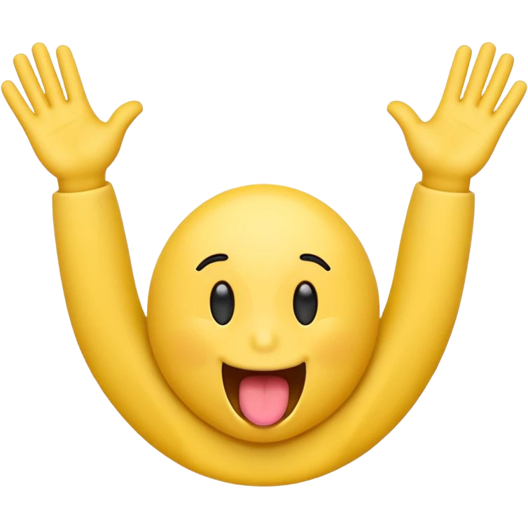 Emoji sticking out its tounge with hands in the air  emoji