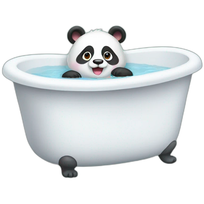 Panda in bathtube emoji