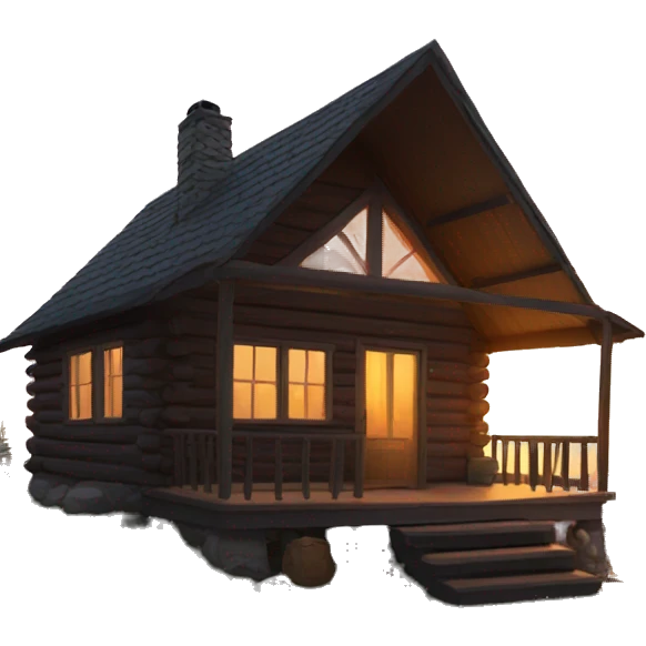 a cabin overlooking a sunset  emoji