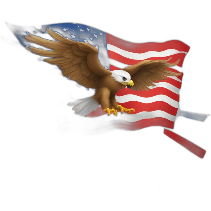 aguila americana con los colores de la bandera americana emoji