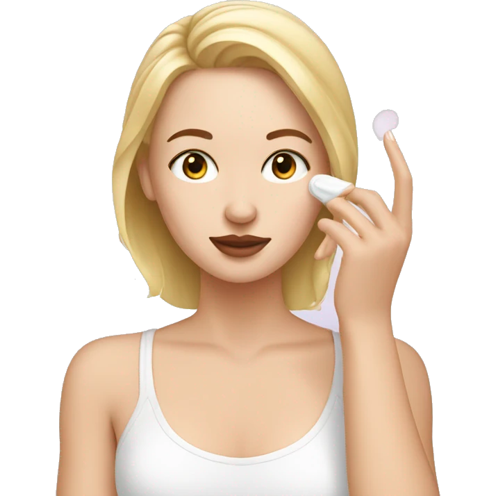 white girl applying cream on face emoji