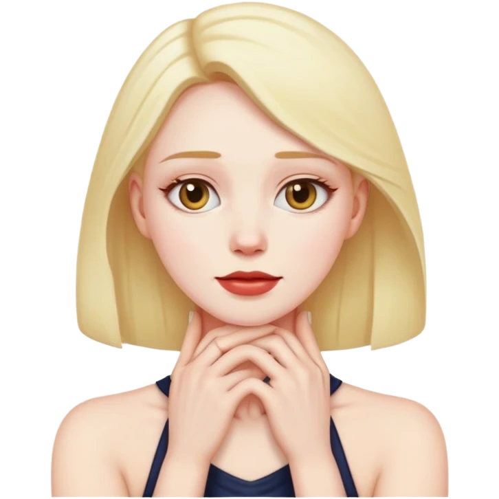 woman with her hands on her neck emoji