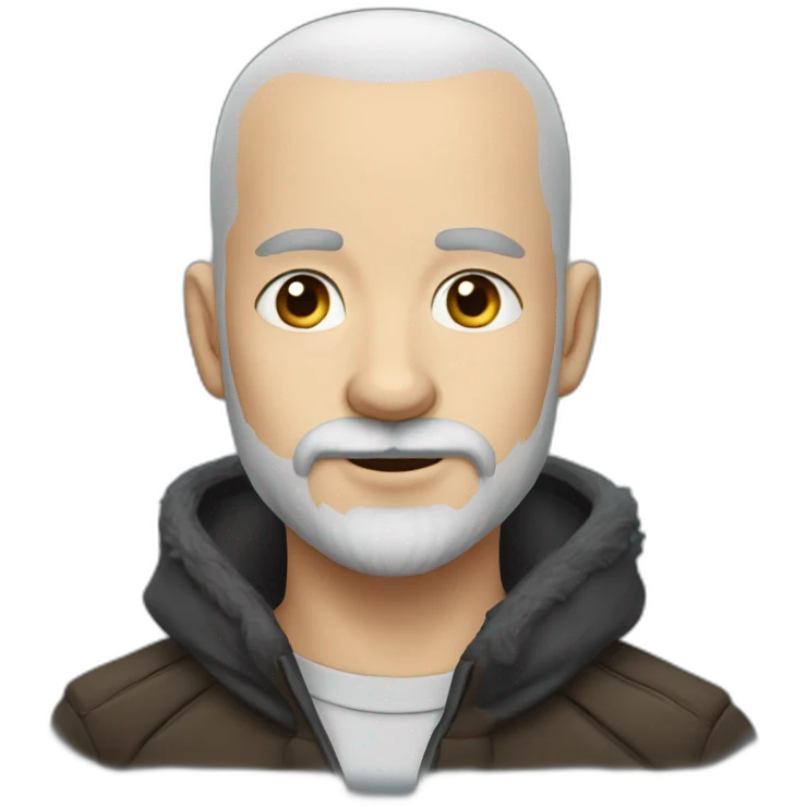 Bald bearded man wolf eclair emoji