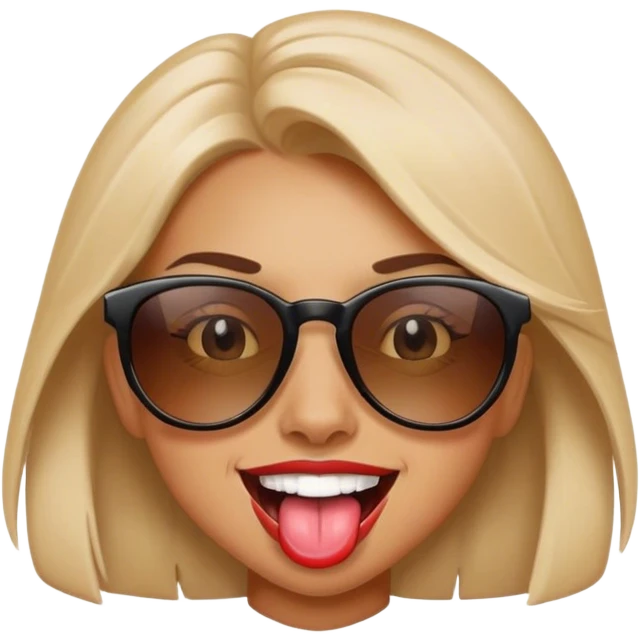 girl sunglasses tongue out smile crazy emoji