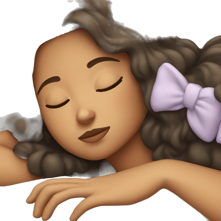 Brunette girl sleeping emoji