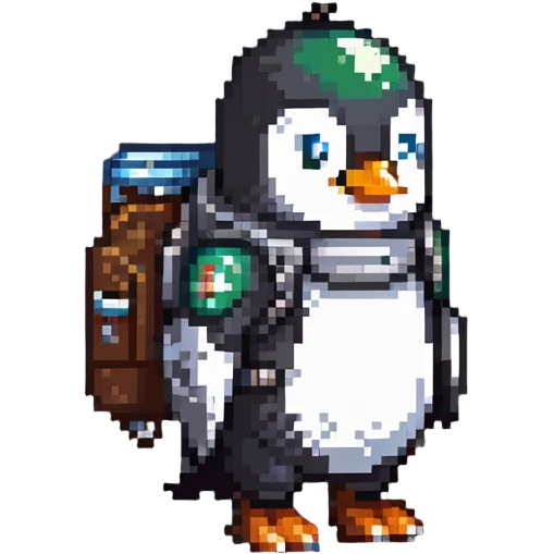 penguin with a jetpack emoji