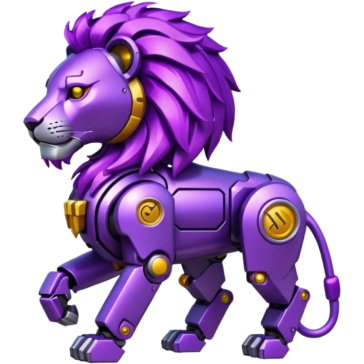glitter mech lion purple cyberpunk emoji