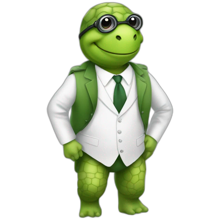 François Hollande in a turtle suit emoji