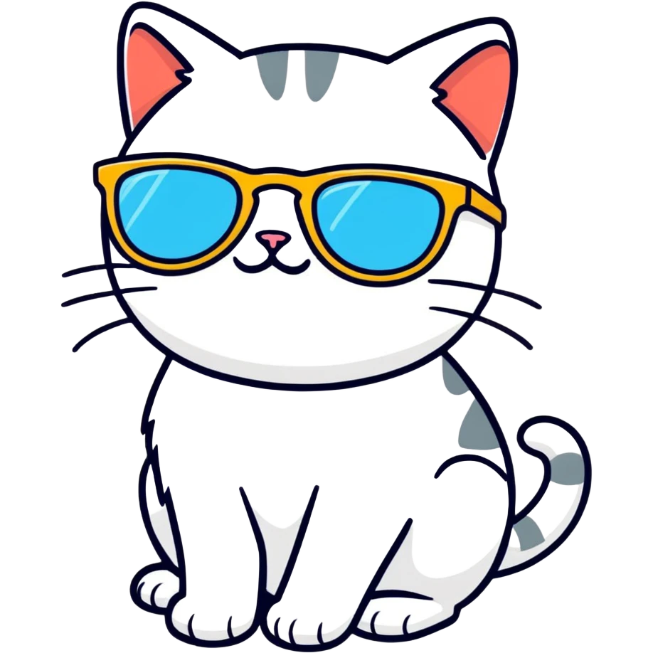 Cat with sunglasses emoji