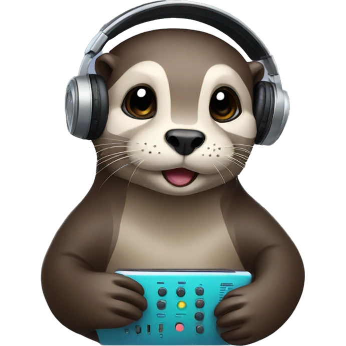 Otter listening to music  emoji