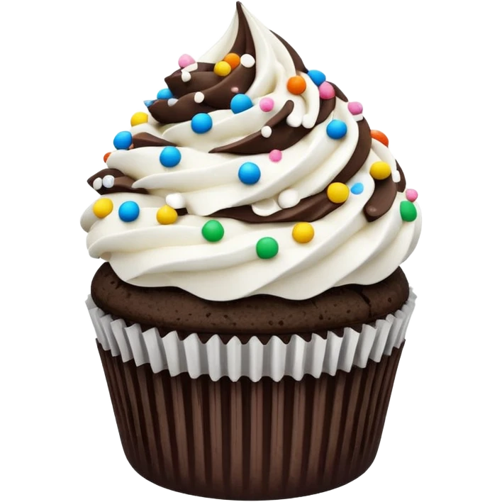 Cookies and cream cupcake emoji