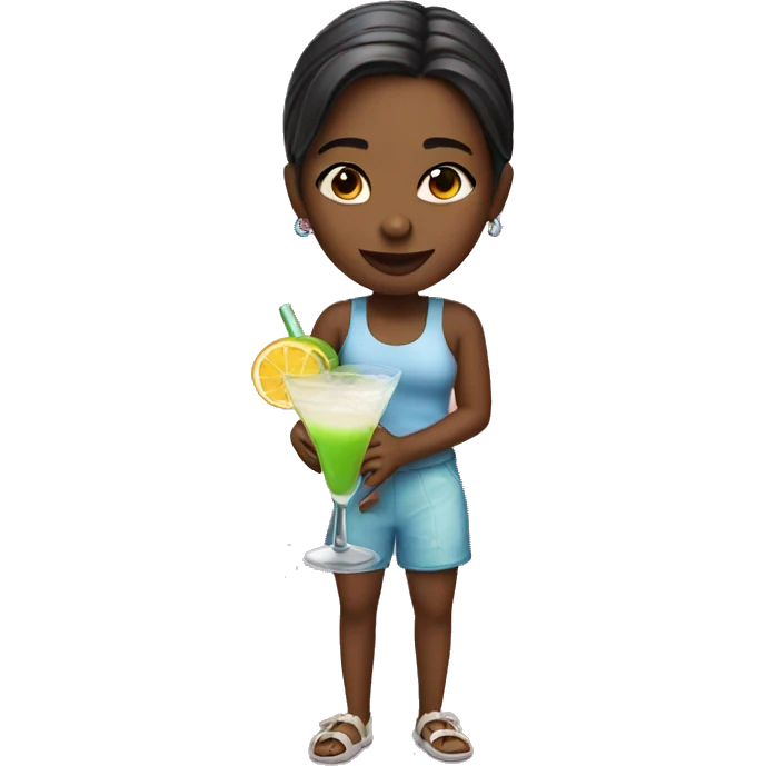girl drinking coctail emoji