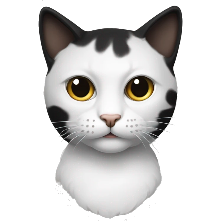 gato negro con mancha blanca en el cachete y ojos ver emoji