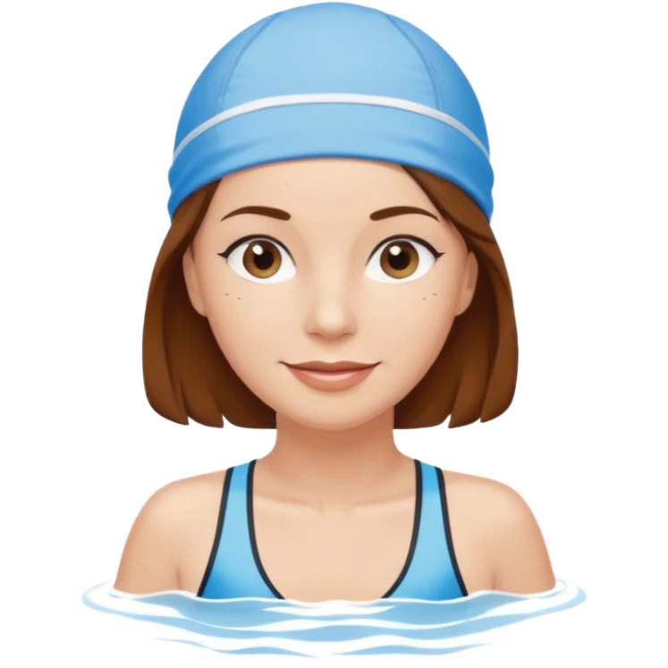 a femela swimming coach with shoulder lengt brown hair and a friendly face - a little older early 50s emoji