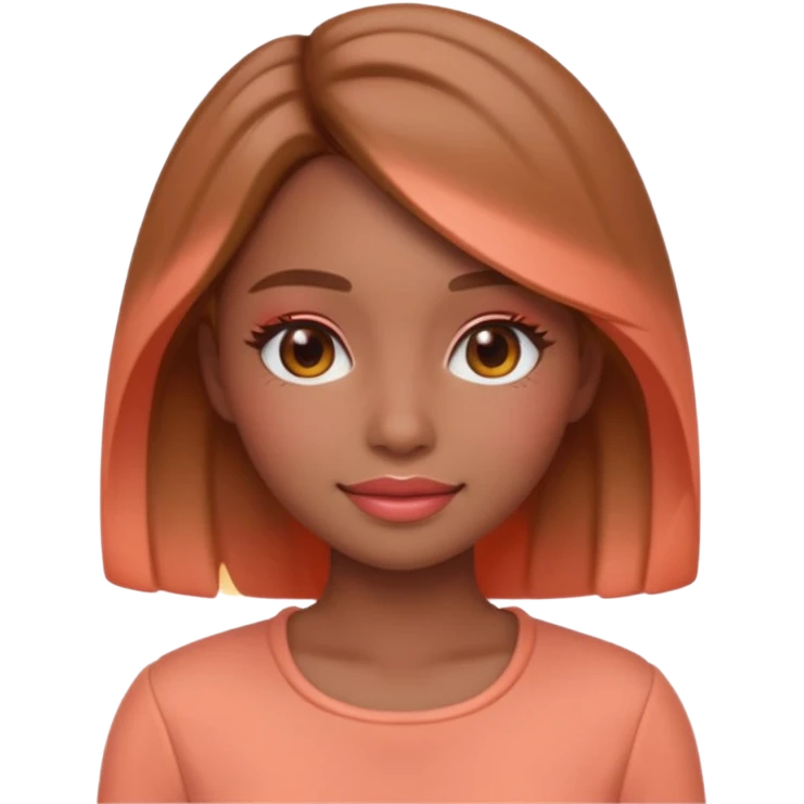 Create an emoji of  women“Create a female emoji in Spring Personal Color tone — warm, bright colors, peach makeup, light brown hair, coral outfit, soft glowing lighting, cute 3D emoji style.” emoji