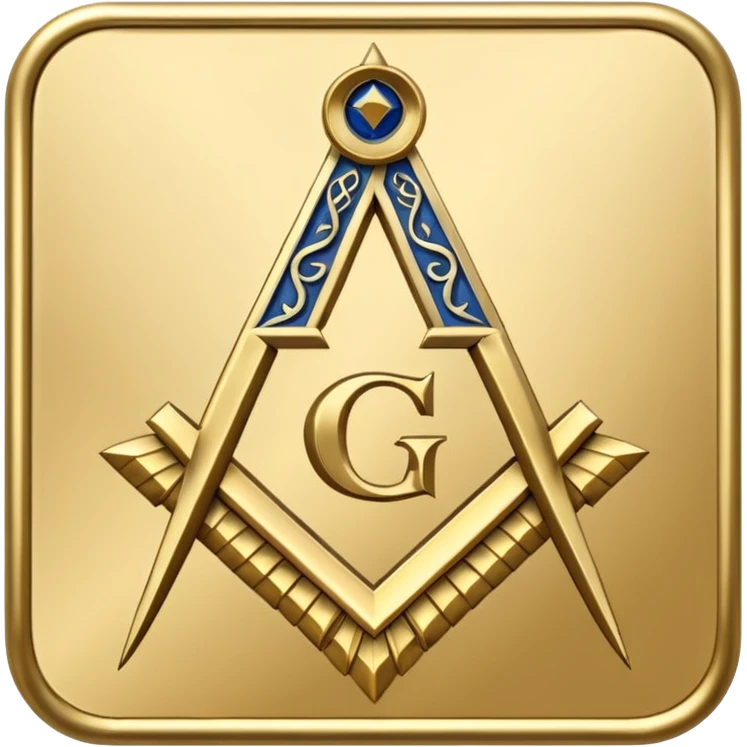 O simbolo da Maçonaria. O esquadro e compasso com a letra G no centro emoji