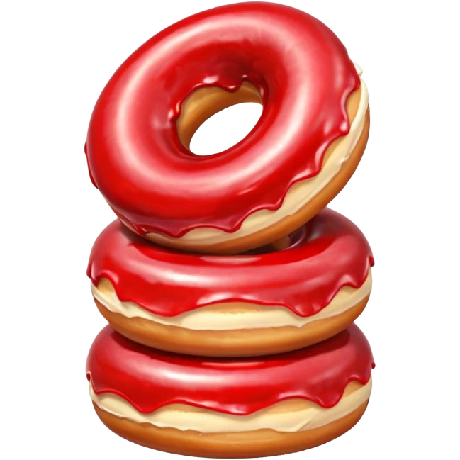 Red filled glazed donut stack emoji