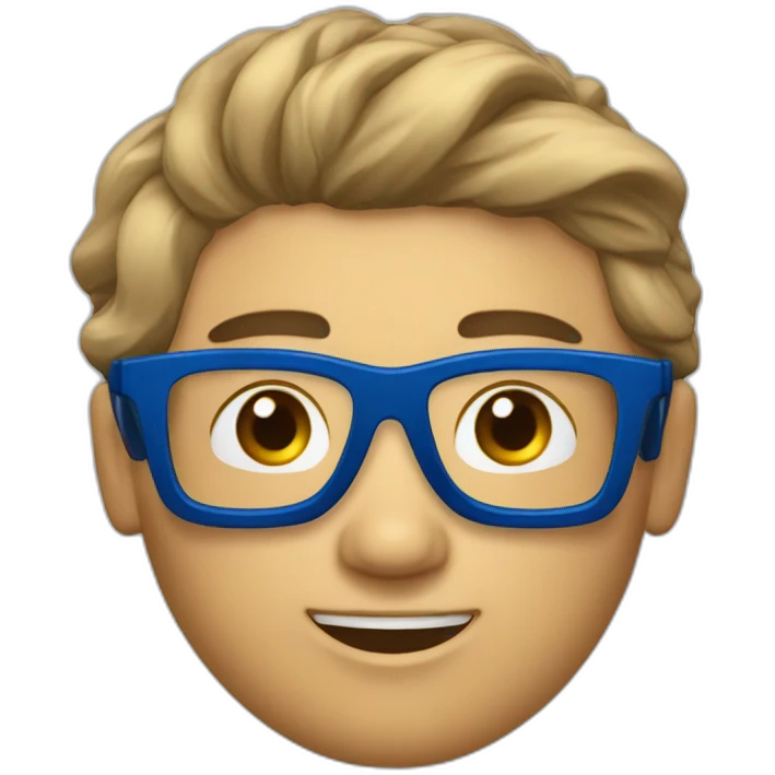 Un jeune homme avec les cheveux bleus et des lunettes de ski emoji
