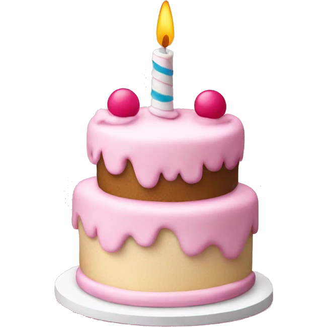 Birthday cake pink and white emoji