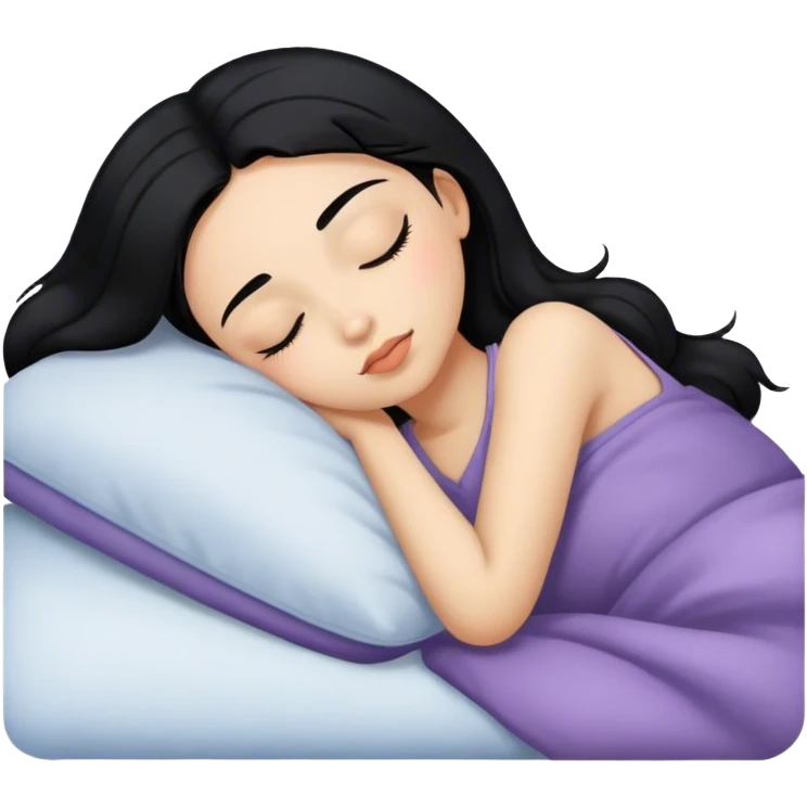 menina cabelo preto dormidno emoji