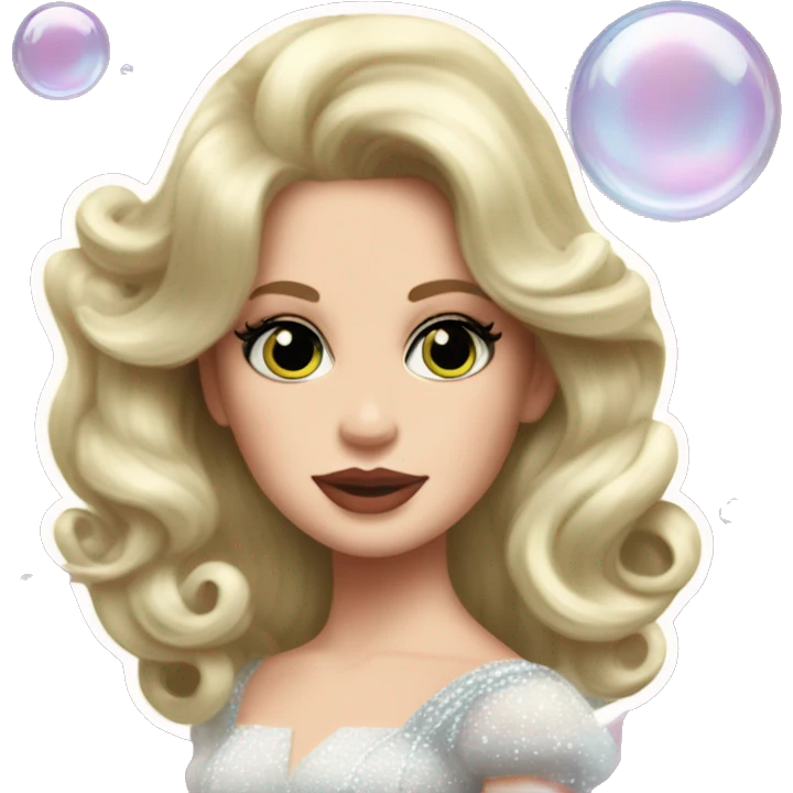Lana del rey as galinda from wicked floating in bubble emoji