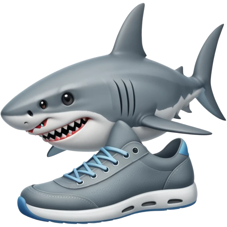 Tiburon con zapatos emoji