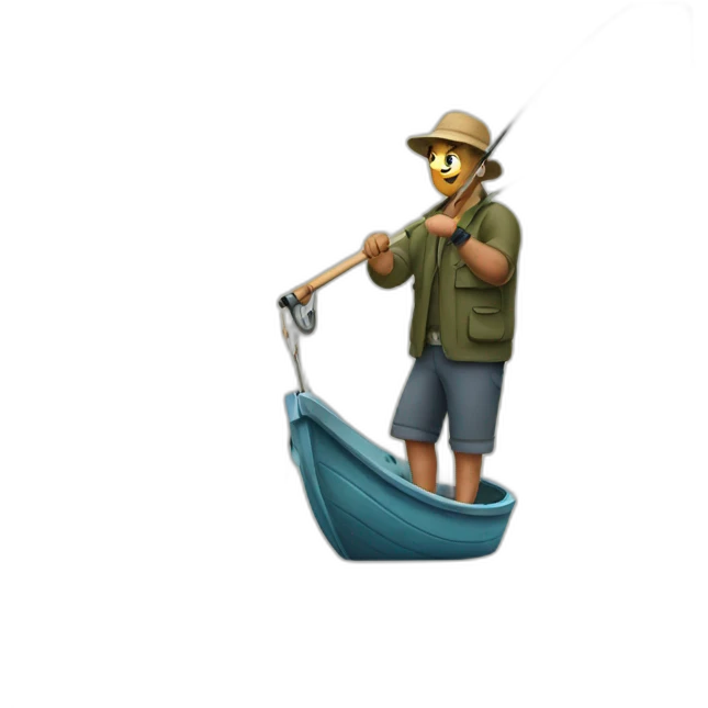 man fishing with huge hook emoji